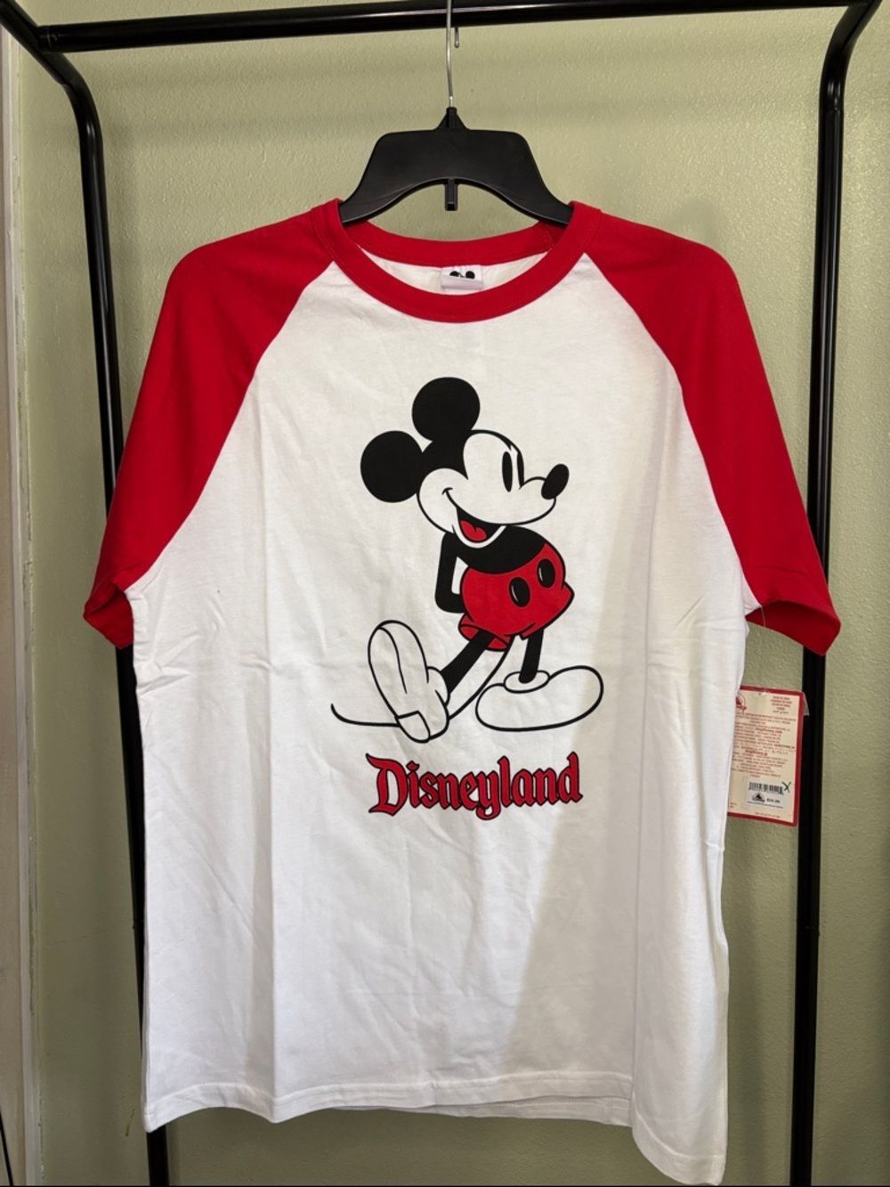 Disney Red & White Mickey Mouse Tee with Disneyland Logo